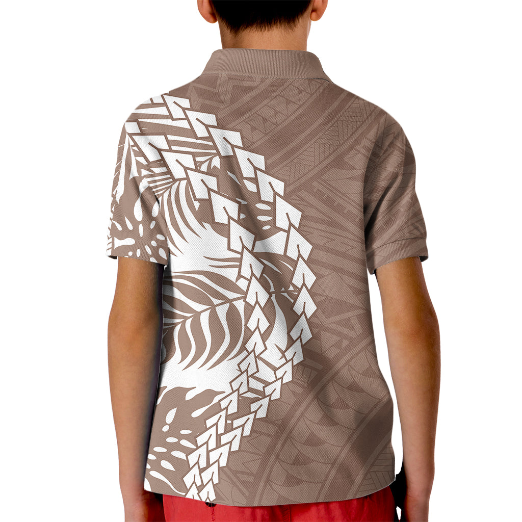 Polynesian Pride Kid Polo Shirt Polynesia Tribal - Tropical Brown - Wonder Print Shop