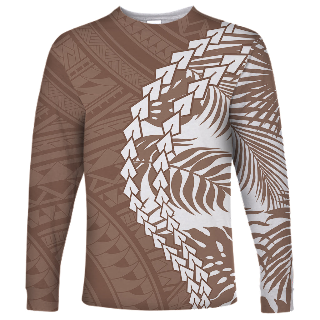 Polynesian Pride Long Sleeve Shirt Polynesia Tribal - Tropical Brown - Wonder Print Shop