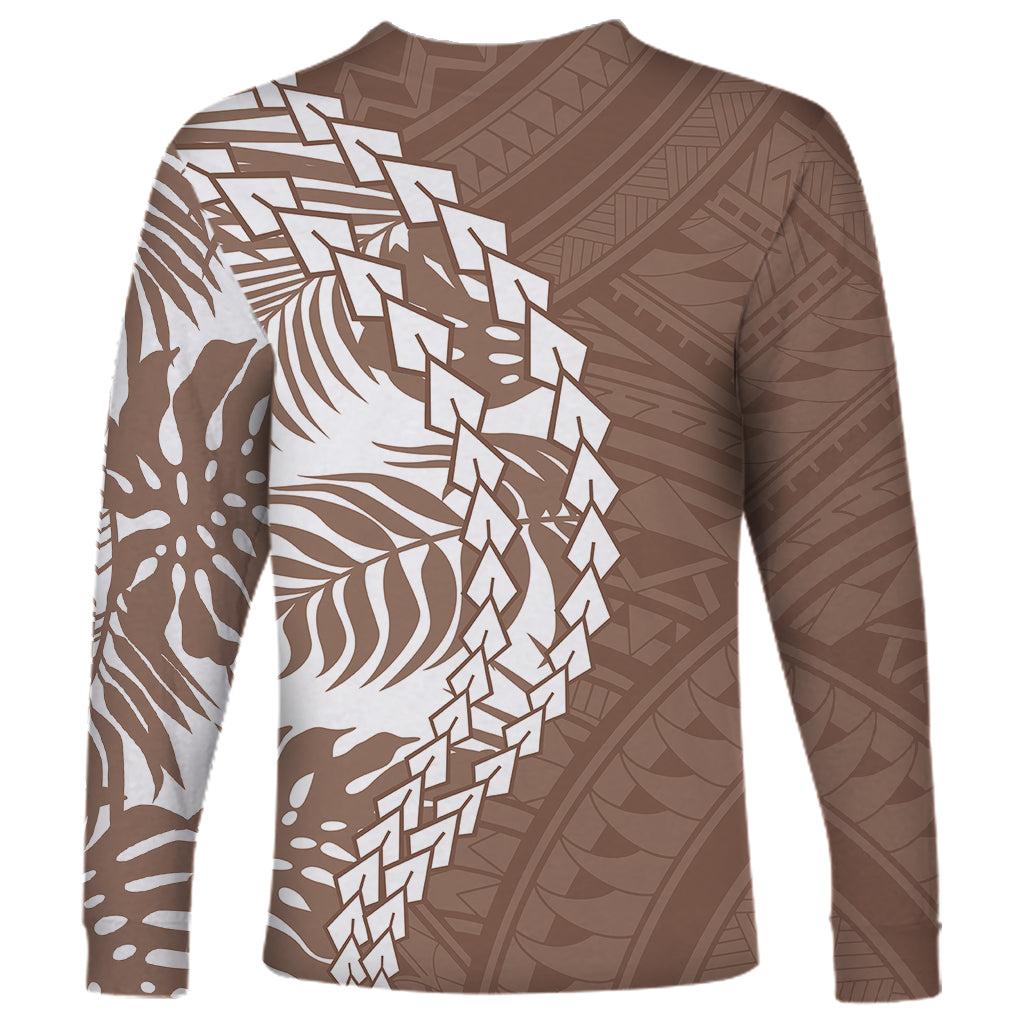Polynesian Pride Long Sleeve Shirt Polynesia Tribal - Tropical Brown - Wonder Print Shop