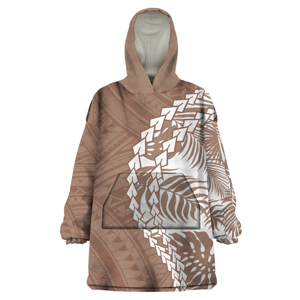 Polynesian Pride Wearable Blanket Hoodie Polynesia Tribal - Tropical Brown - Wonder Print Shop
