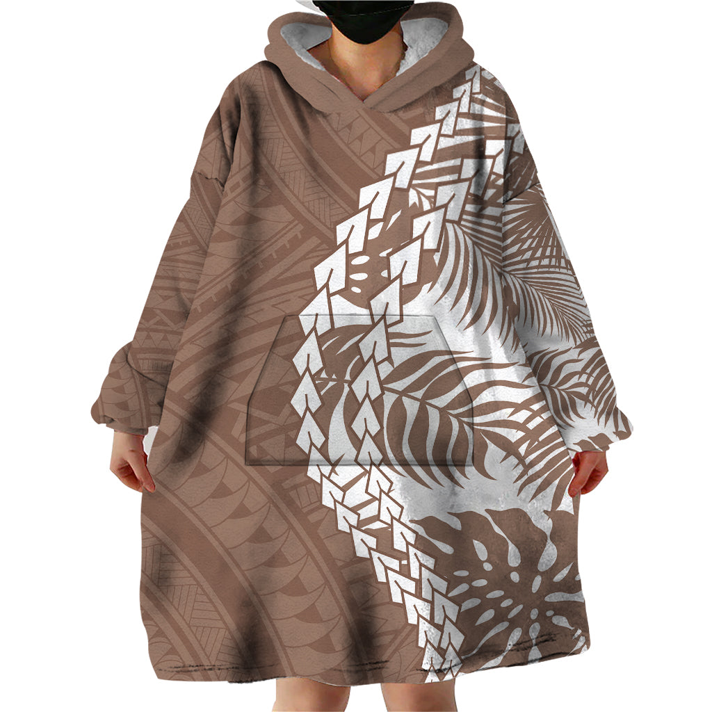 Polynesian Pride Wearable Blanket Hoodie Polynesia Tribal - Tropical Brown - Wonder Print Shop
