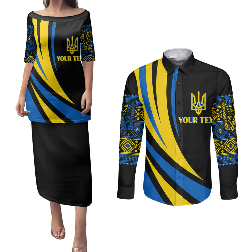 Ukraine Couples Matching Puletasi Dress and Long Sleeve Button Shirts Independence Slava Ukraini "Battle Angel" LT7 - Wonder Print Shop