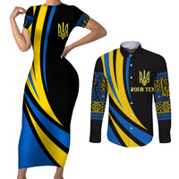 Ukraine Couples Matching Short Sleeve Bodycon Dress and Long Sleeve Button Shirts Independence Slava Ukraini "Battle Angel" LT7 - Wonder Print Shop
