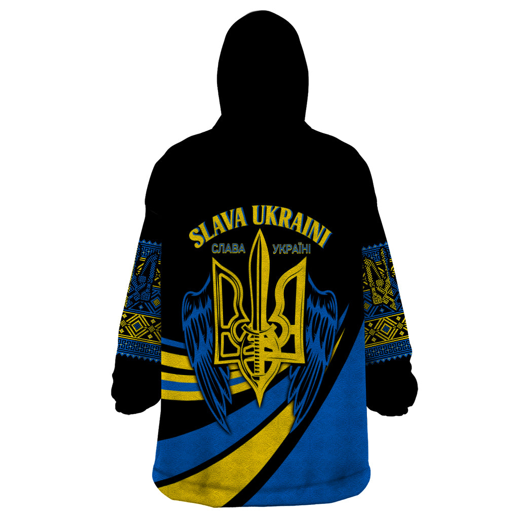 Ukraine Wearable Blanket Hoodie Independence Slava Ukraini "Battle Angel" - Wonder Print Shop