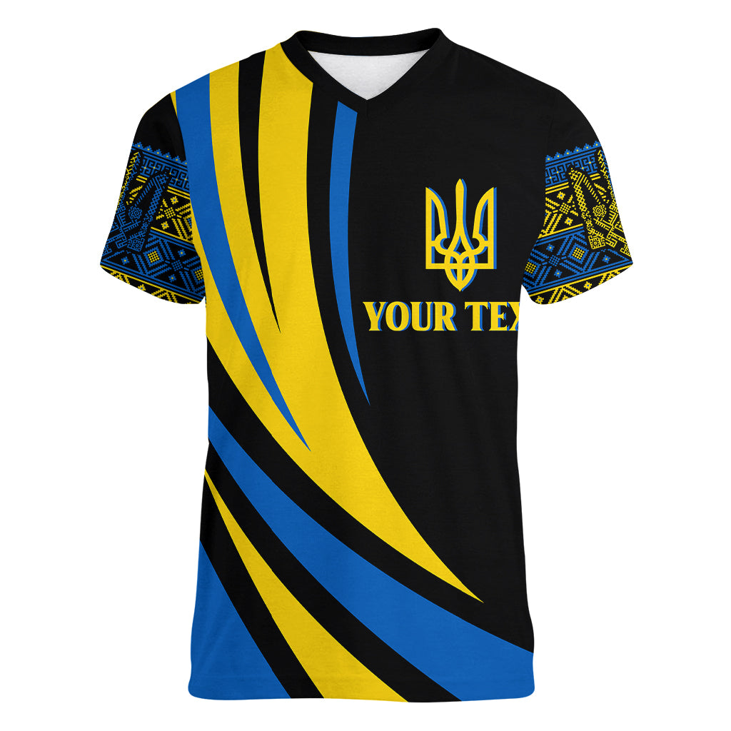 Ukraine Women V Neck T Shirt Independence Slava Ukraini "Battle Angel" - Wonder Print Shop