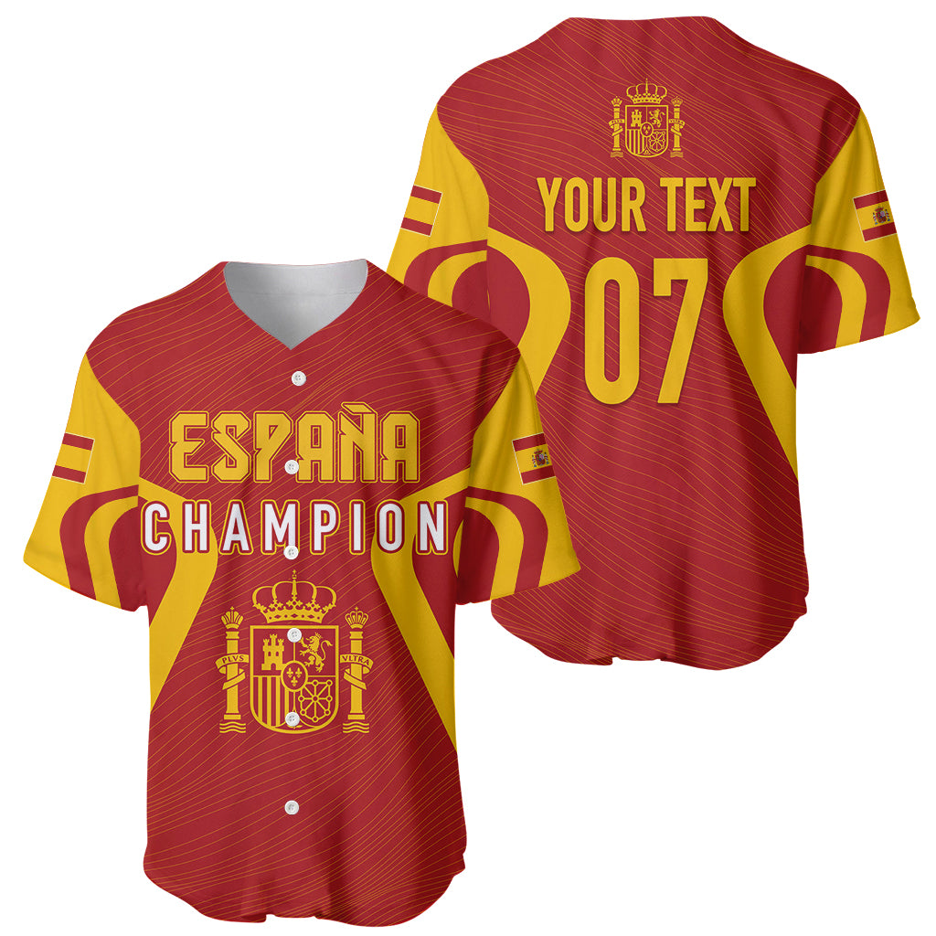 Personalised Spain Football Baseball Jersey World Cup Campeona 2023 La Roja LT7 - Wonder Print Shop