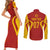 Personalised Spain Football Couples Matching Short Sleeve Bodycon Dress and Long Sleeve Button Shirts World Cup Campeona 2023 La Roja LT7 - Wonder Print Shop