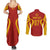 Personalised Spain Football Couples Matching Summer Maxi Dress and Long Sleeve Button Shirts World Cup Campeona 2023 La Roja LT7 - Wonder Print Shop