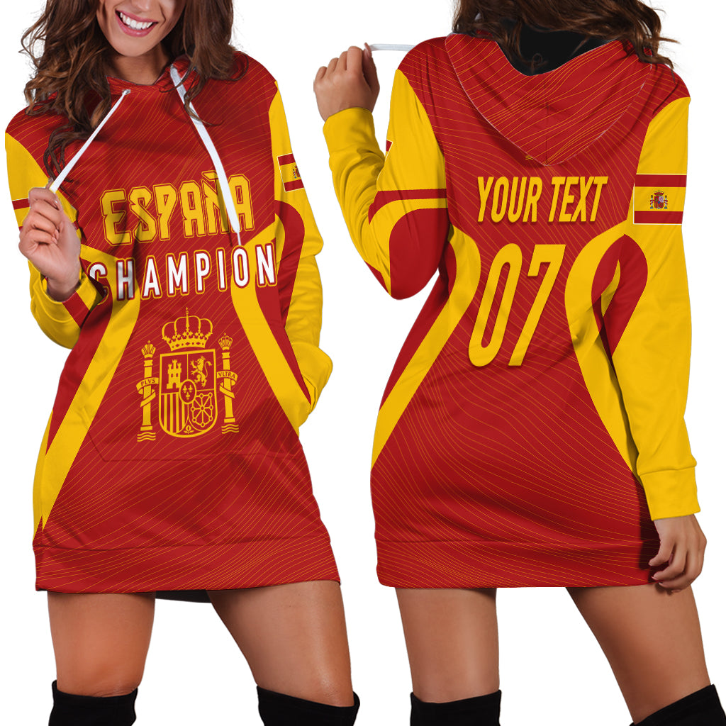 Personalised Spain Football Hoodie Dress World Cup Campeona 2023 La Roja - Wonder Print Shop