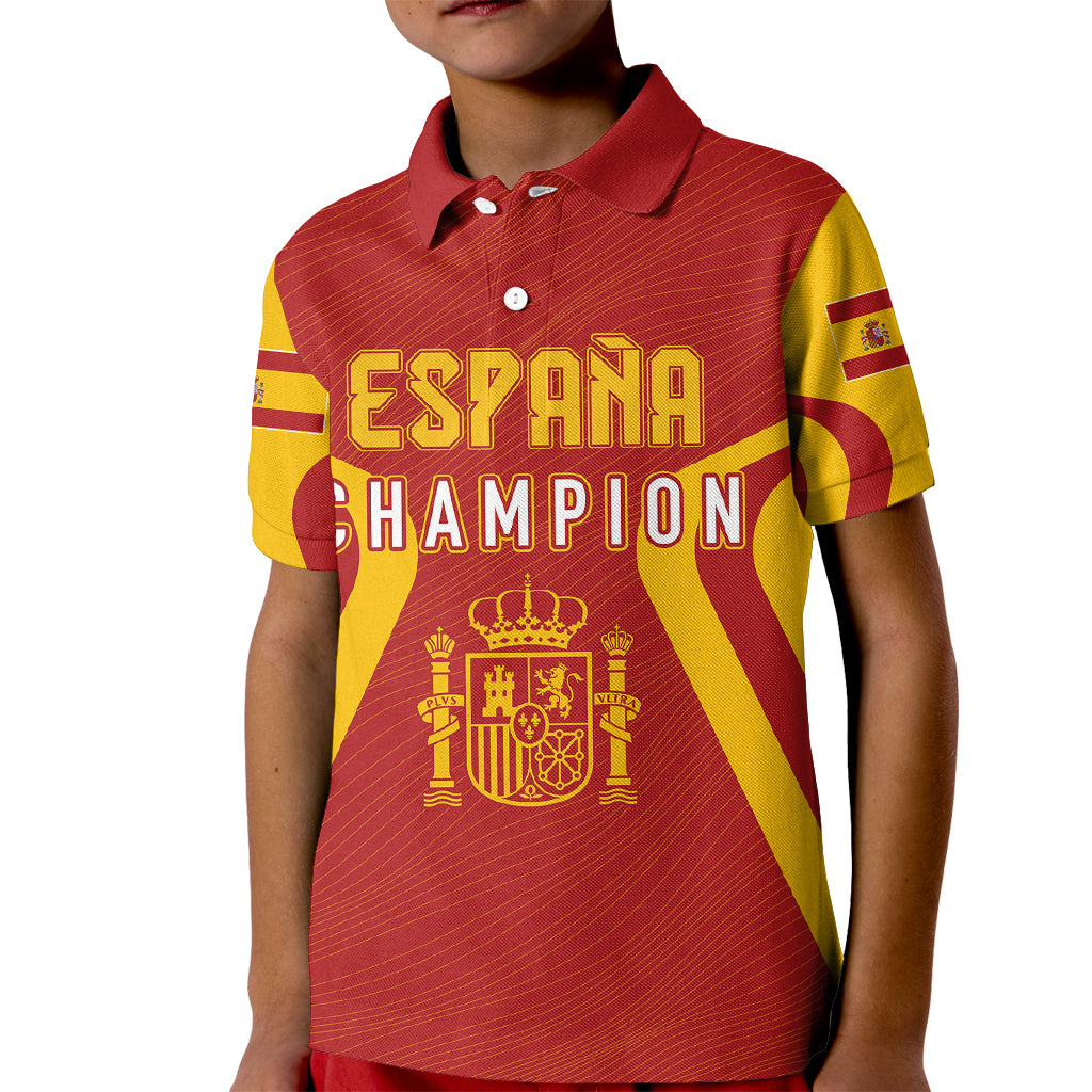 Personalised Spain Football Kid Polo Shirt World Cup Campeona 2023 La Roja - Wonder Print Shop