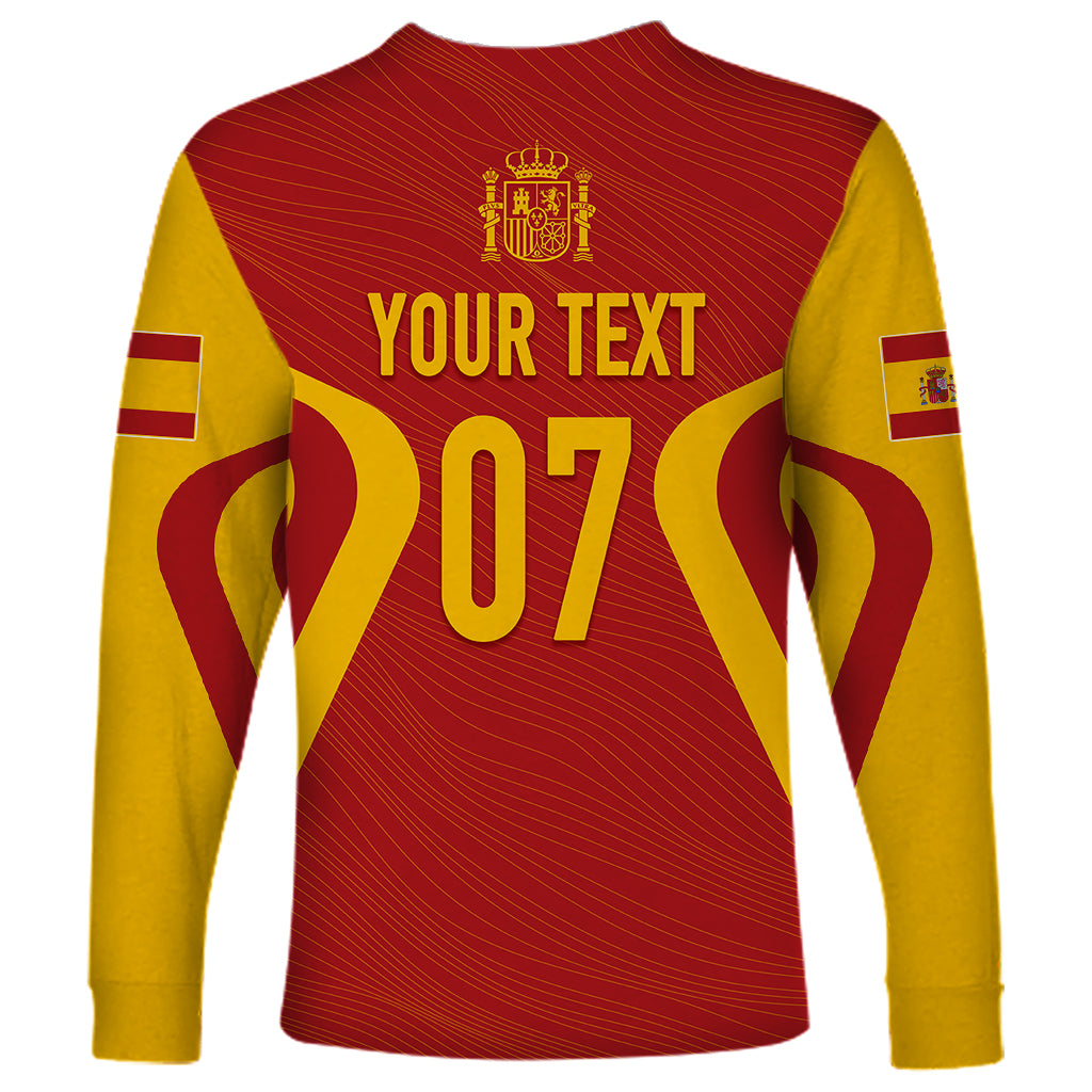 Personalised Spain Football Long Sleeve Shirt World Cup Campeona 2023 La Roja - Wonder Print Shop