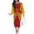 Personalised Spain Football Off The Shoulder Long Sleeve Dress World Cup Campeona 2023 La Roja - Wonder Print Shop