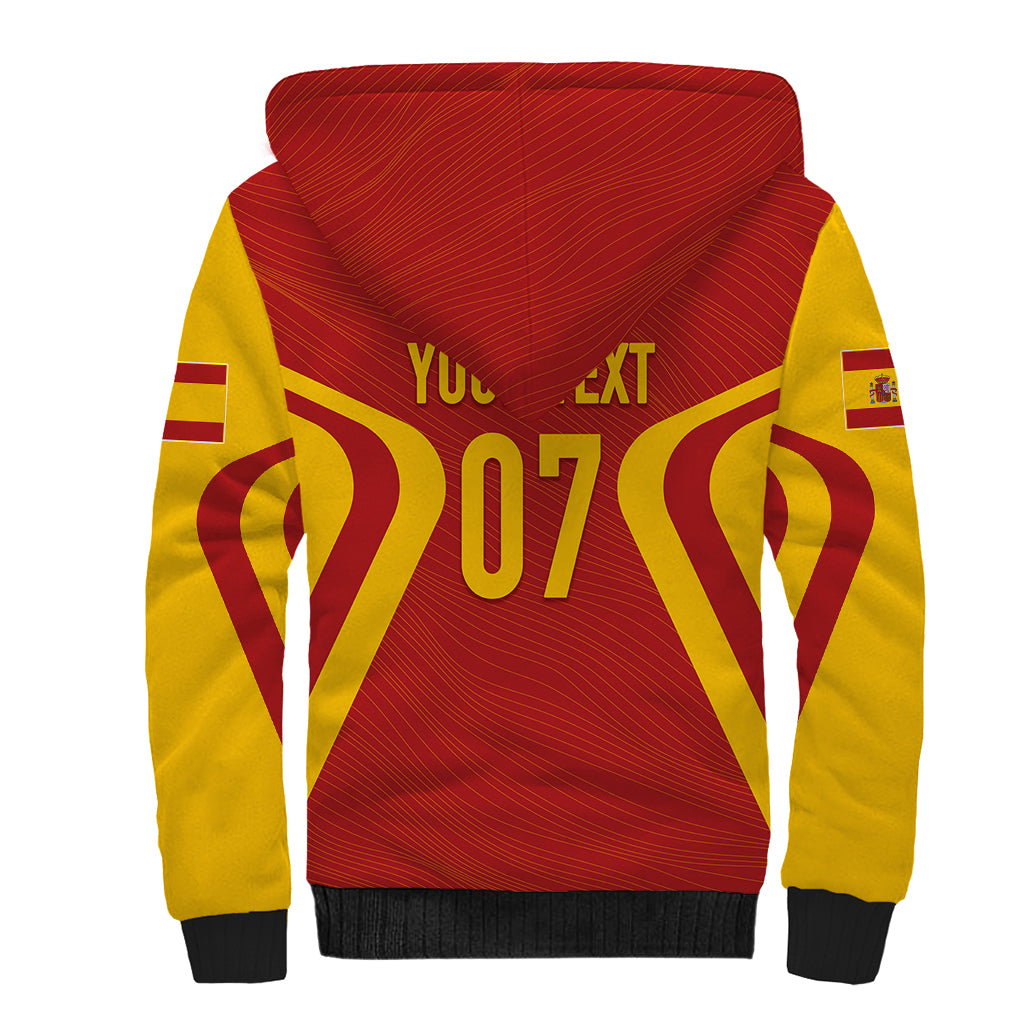 Personalised Spain Football Sherpa Hoodie World Cup Campeona 2023 La Roja - Wonder Print Shop