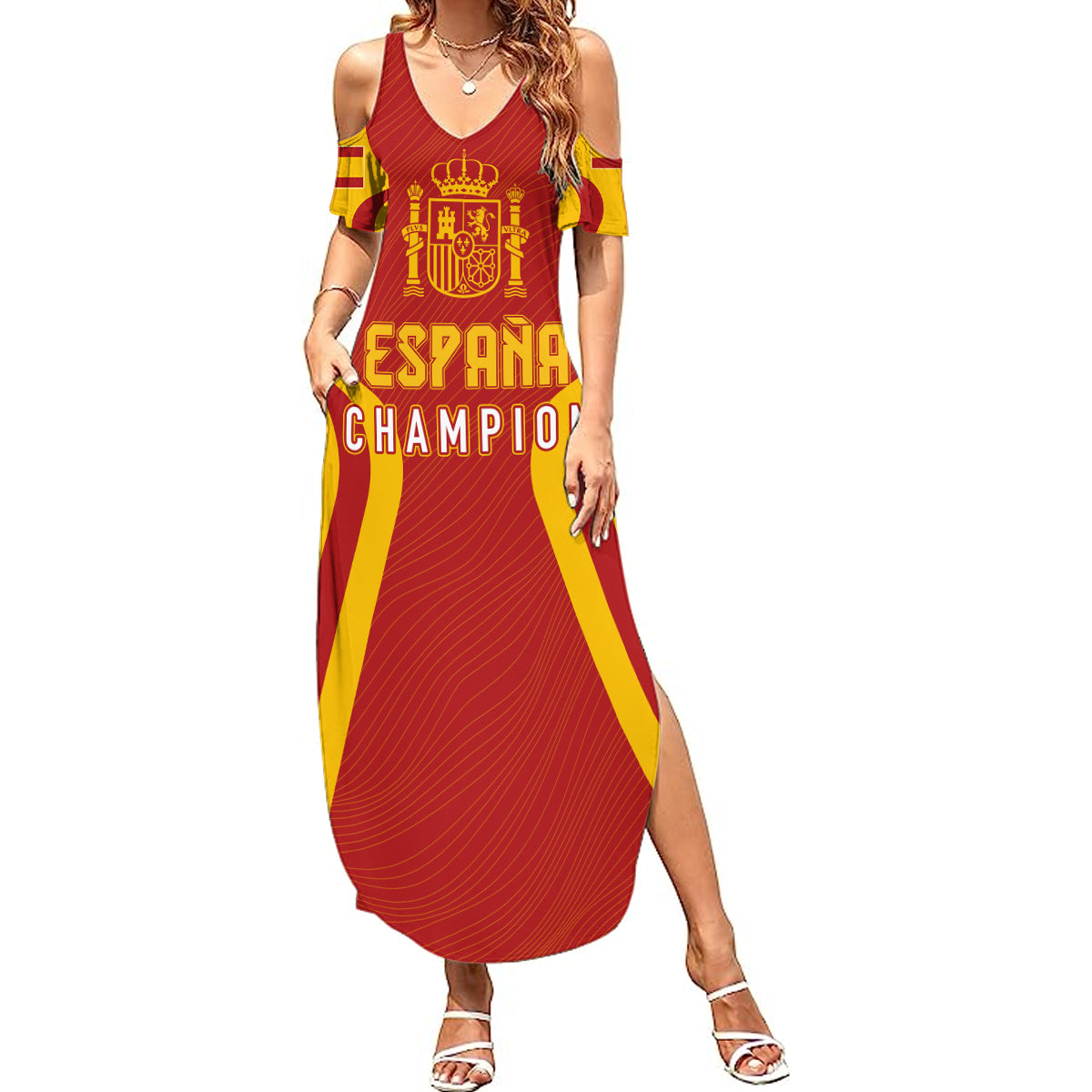 personalised-spain-football-summer-maxi-dress-world-cup-campeona-2023-la-roja