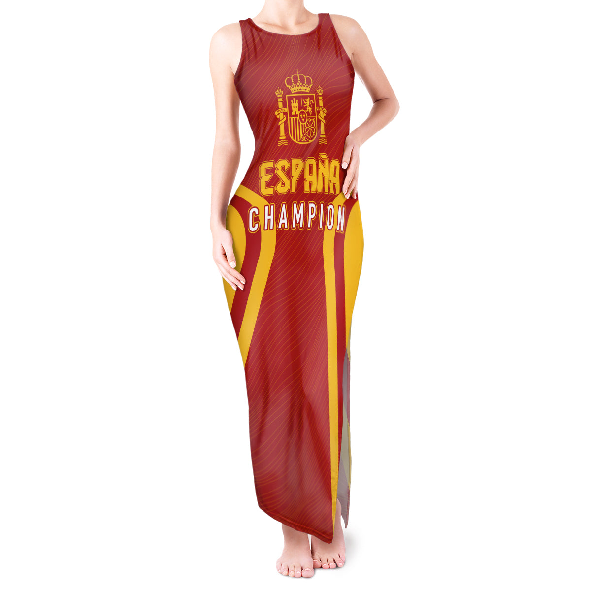 personalised-spain-football-tank-maxi-dress-world-cup-campeona-2023-la-roja