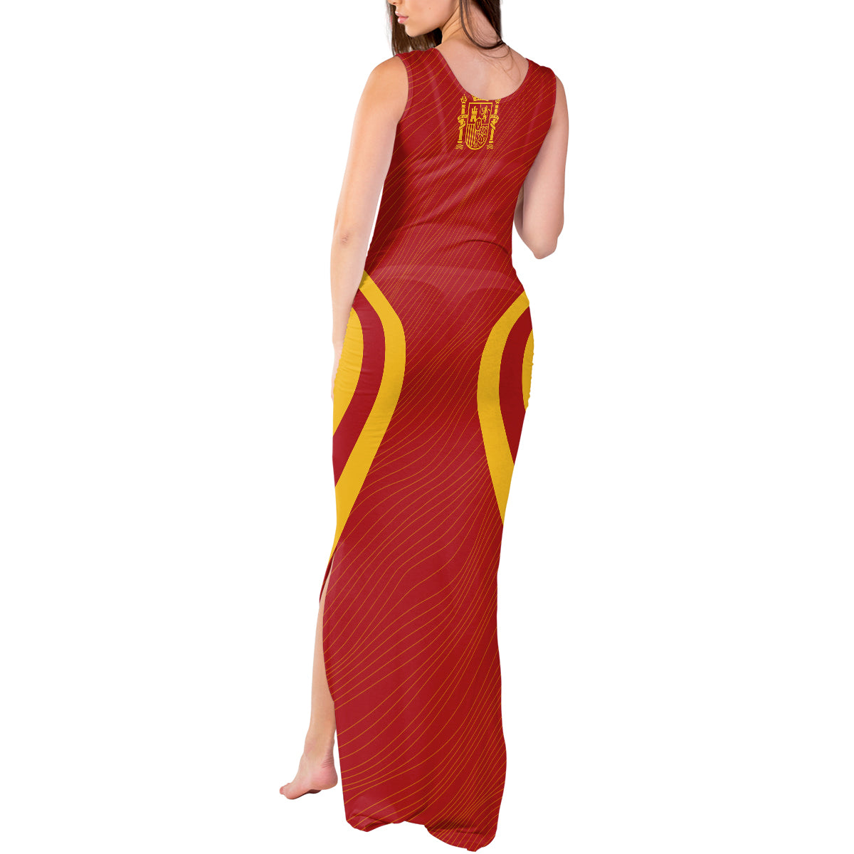 Personalised Spain Football Tank Maxi Dress World Cup Campeona 2023 La Roja - Wonder Print Shop