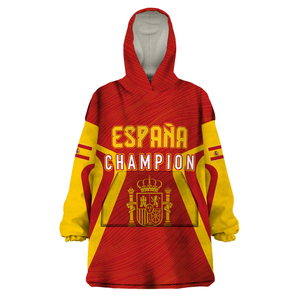 Personalised Spain Football Wearable Blanket Hoodie World Cup Campeona 2023 La Roja - Wonder Print Shop