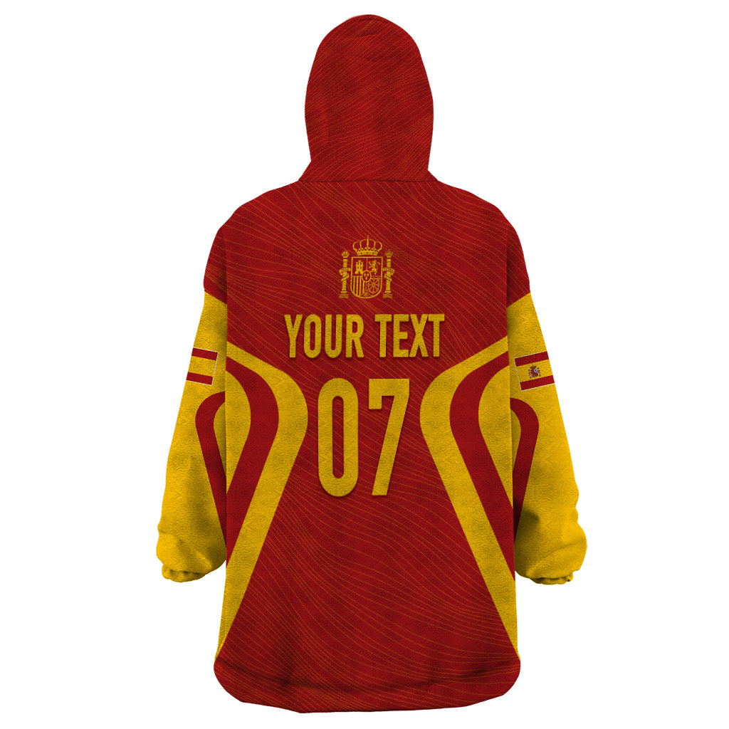 Personalised Spain Football Wearable Blanket Hoodie World Cup Campeona 2023 La Roja - Wonder Print Shop
