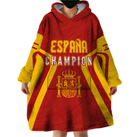 Personalised Spain Football Wearable Blanket Hoodie World Cup Campeona 2023 La Roja - Wonder Print Shop