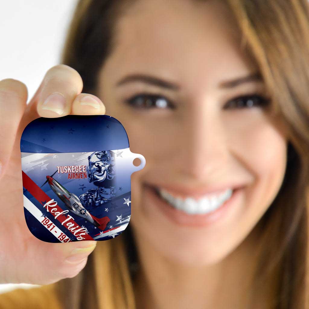 Tuskegee Airmen Red Tails AirPods Case Straighten Up and Fly Right - Blue White - Wonder Print Shop