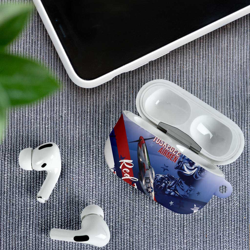 Tuskegee Airmen Red Tails AirPods Case Straighten Up and Fly Right - Blue White - Wonder Print Shop