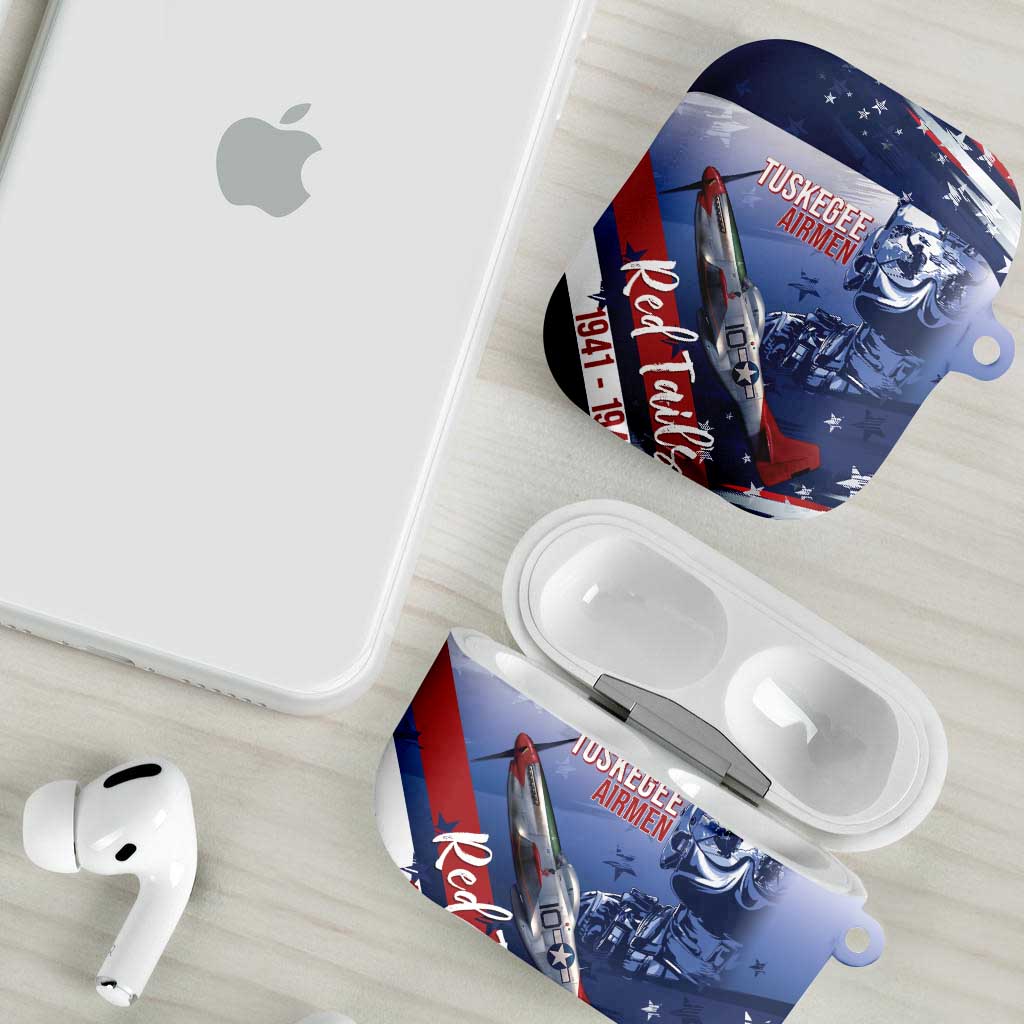 Tuskegee Airmen Red Tails AirPods Case Straighten Up and Fly Right - Blue White - Wonder Print Shop
