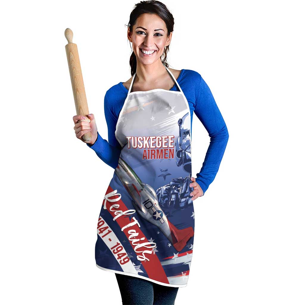 Tuskegee Airmen Red Tails Apron Straighten Up and Fly Right - Blue White - Wonder Print Shop