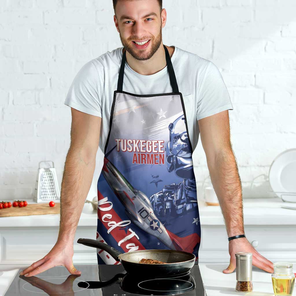 Tuskegee Airmen Red Tails Apron Straighten Up and Fly Right - Blue White - Wonder Print Shop