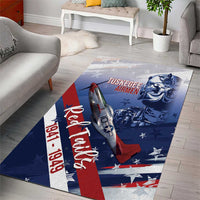 Tuskegee Airmen Red Tails Area Rug Straighten Up and Fly Right - Blue White - Wonder Print Shop