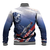 Tuskegee Airmen Red Tails Baseball Jacket Straighten Up and Fly Right - Blue White - Wonder Print Shop