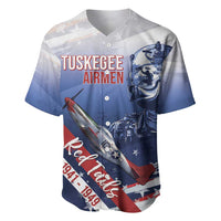 Tuskegee Airmen Red Tails Baseball Jersey Straighten Up and Fly Right - Blue White - Wonder Print Shop
