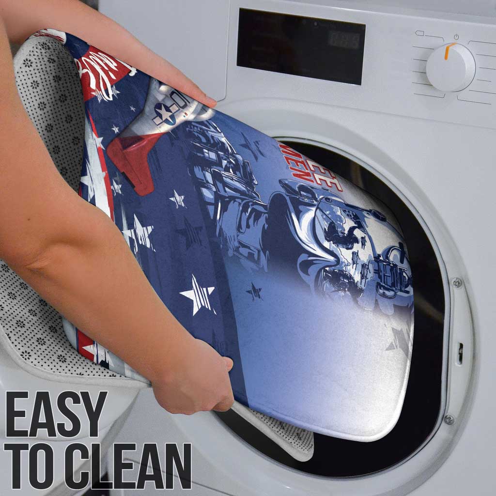 Tuskegee Airmen Red Tails Bathroom Set Straighten Up and Fly Right - Blue White - Wonder Print Shop