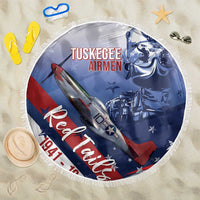 Tuskegee Airmen Red Tails Beach Blanket Straighten Up and Fly Right - Blue White - Wonder Print Shop