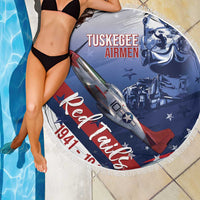 Tuskegee Airmen Red Tails Beach Blanket Straighten Up and Fly Right - Blue White - Wonder Print Shop