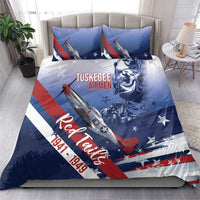 Tuskegee Airmen Red Tails Bedding Set Straighten Up and Fly Right - Blue White - Wonder Print Shop