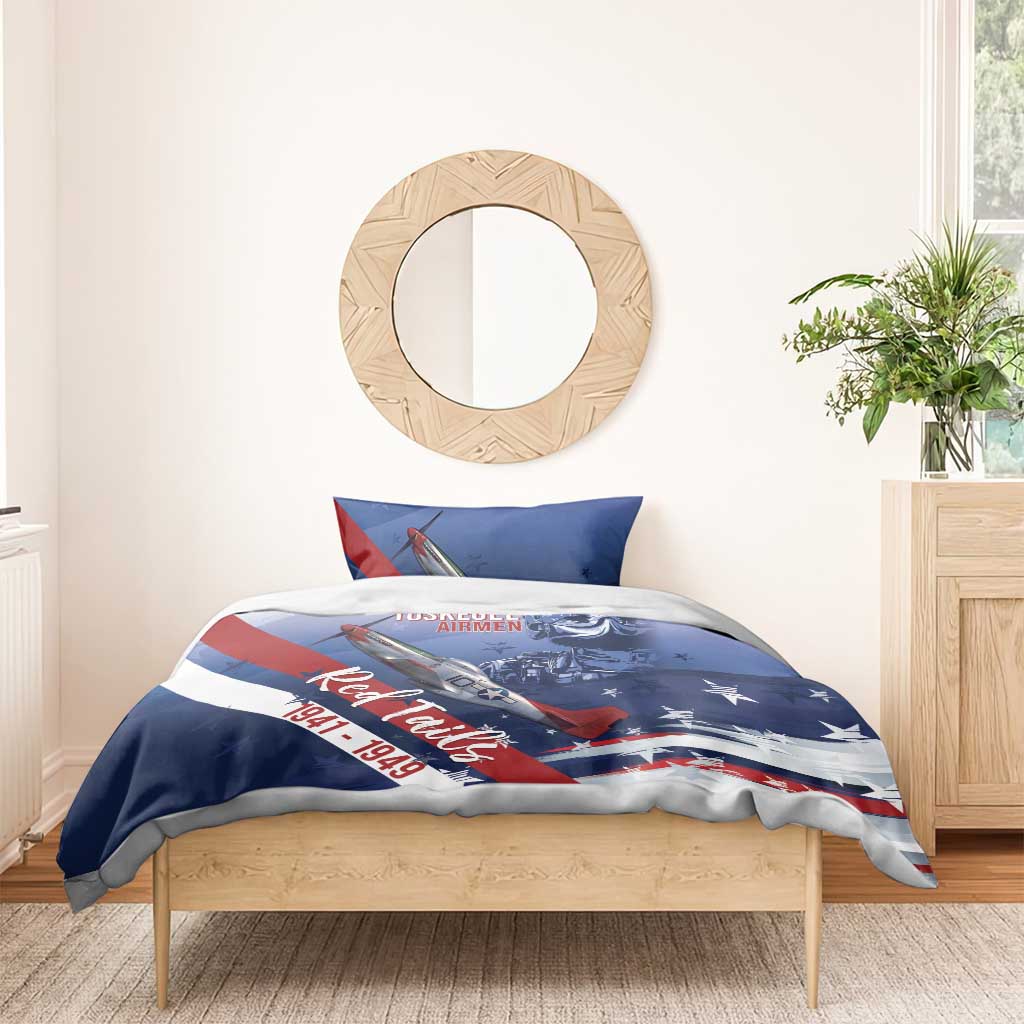 Tuskegee Airmen Red Tails Bedding Set Straighten Up and Fly Right - Blue White - Wonder Print Shop