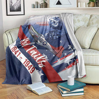 Tuskegee Airmen Red Tails Blanket Straighten Up and Fly Right - Blue White - Wonder Print Shop