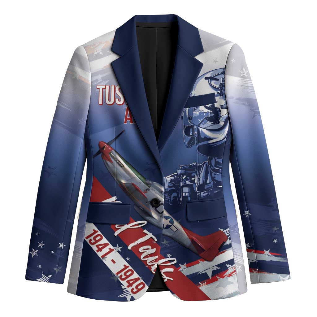Tuskegee Airmen Red Tails Blazer Straighten Up and Fly Right - Blue White - Wonder Print Shop