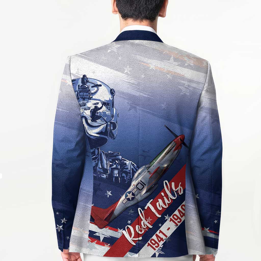 Tuskegee Airmen Red Tails Blazer Straighten Up and Fly Right - Blue White - Wonder Print Shop