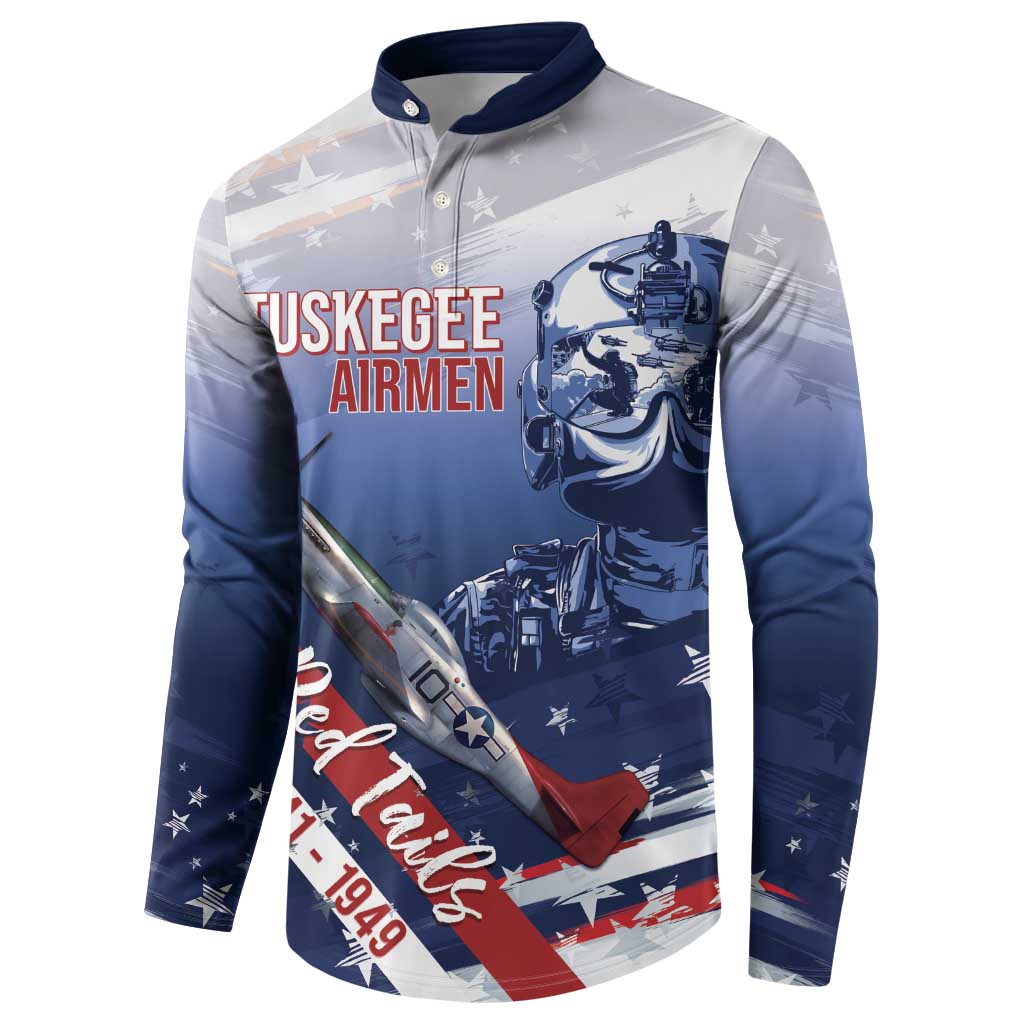 Tuskegee Airmen Red Tails Button Sweatshirt Straighten Up and Fly Right - Blue White - Wonder Print Shop