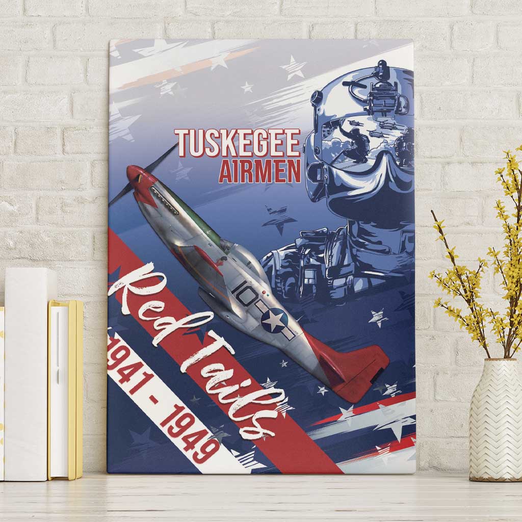 Tuskegee Airmen Red Tails Canvas Wall Art Straighten Up and Fly Right - Blue White - Wonder Print Shop