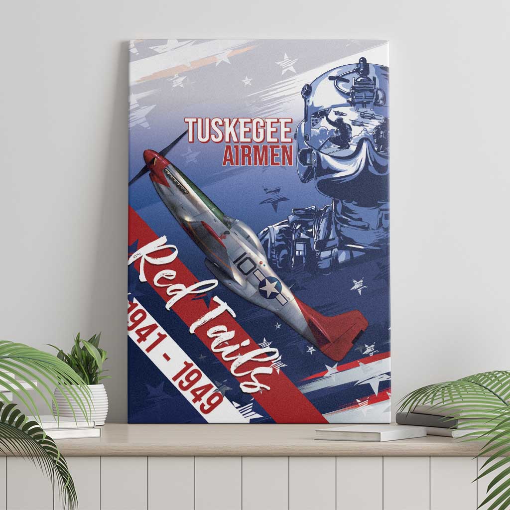Tuskegee Airmen Red Tails Canvas Wall Art Straighten Up and Fly Right - Blue White - Wonder Print Shop