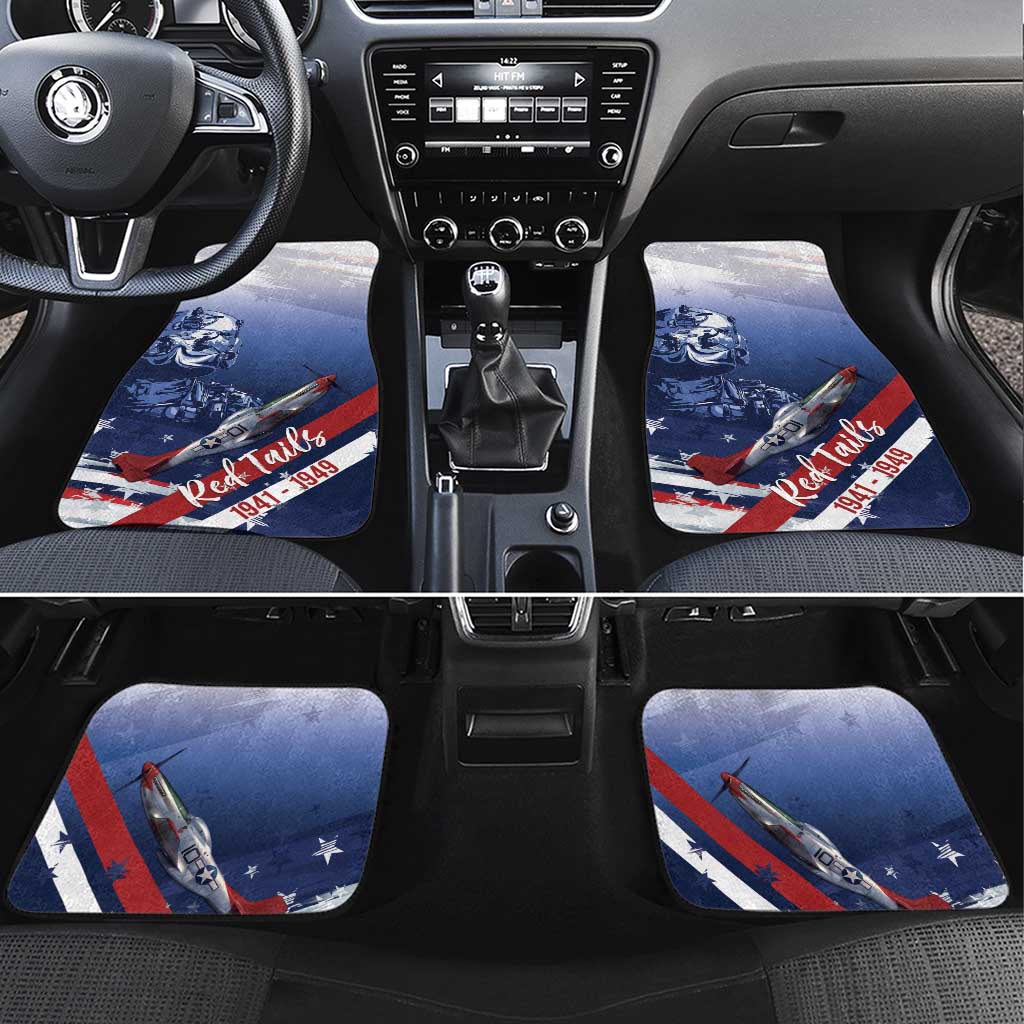 Tuskegee Airmen Red Tails Car Mats Straighten Up and Fly Right - Blue White - Wonder Print Shop