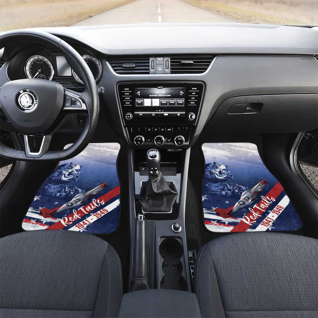 Tuskegee Airmen Red Tails Car Mats Straighten Up and Fly Right - Blue White - Wonder Print Shop