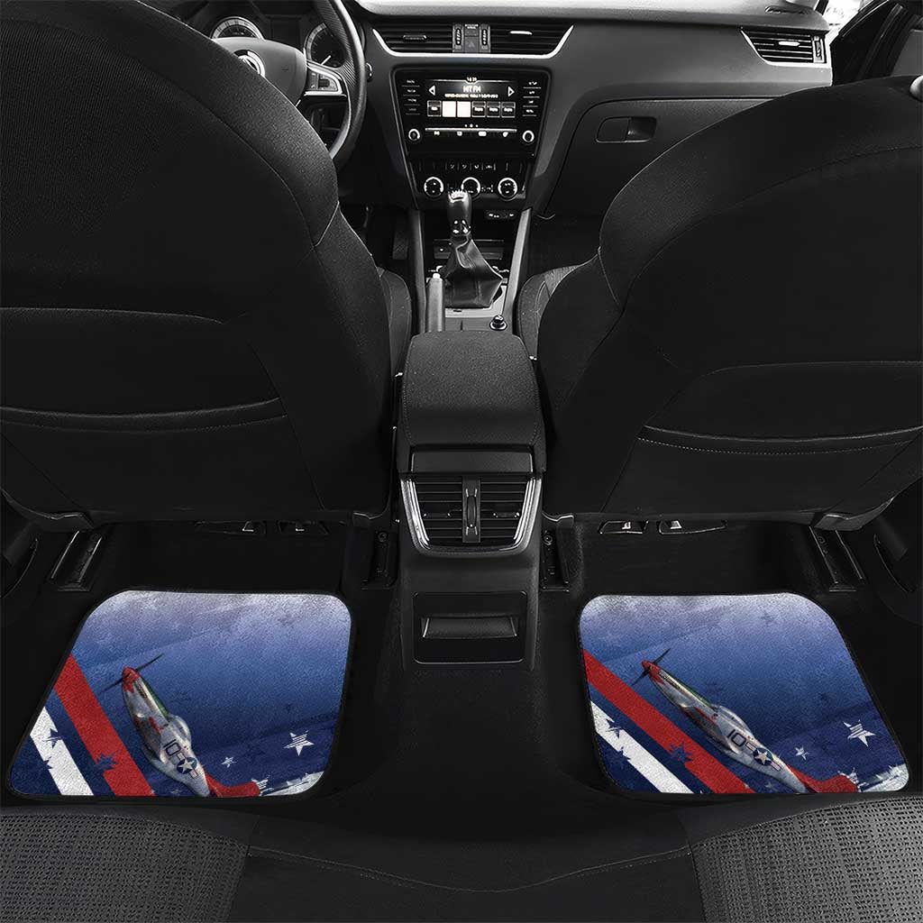 Tuskegee Airmen Red Tails Car Mats Straighten Up and Fly Right - Blue White - Wonder Print Shop