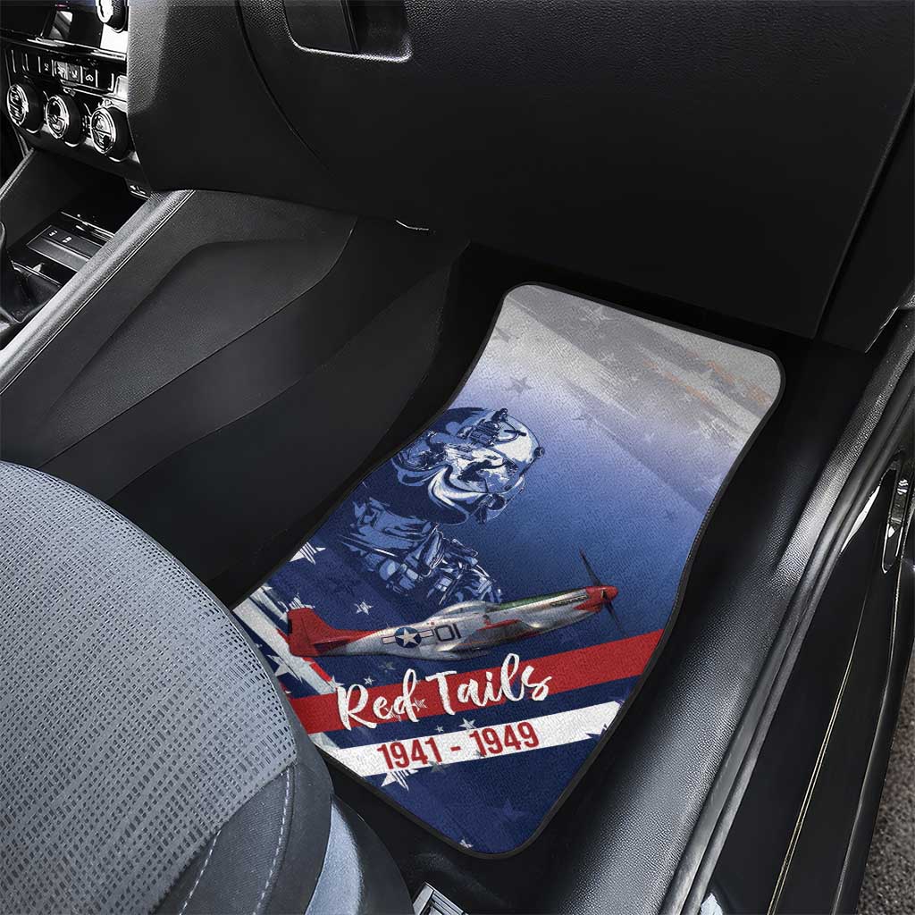 Tuskegee Airmen Red Tails Car Mats Straighten Up and Fly Right - Blue White - Wonder Print Shop