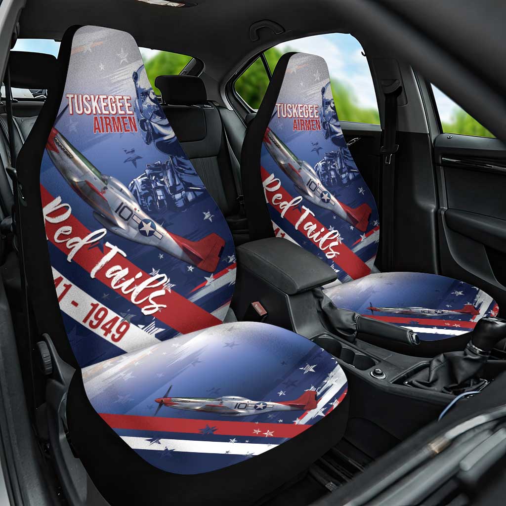Tuskegee Airmen Red Tails Car Seat Cover Straighten Up and Fly Right - Blue White - Wonder Print Shop
