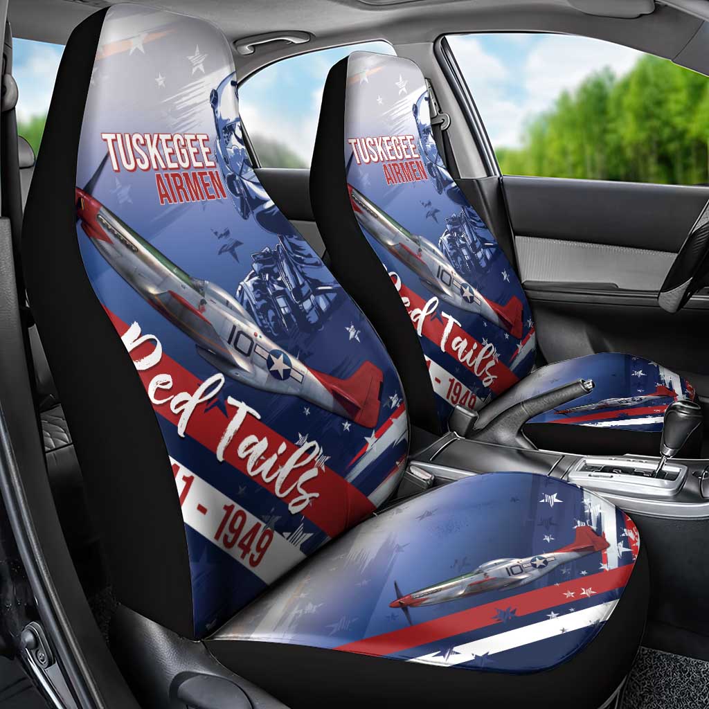 Tuskegee Airmen Red Tails Car Seat Cover Straighten Up and Fly Right - Blue White - Wonder Print Shop