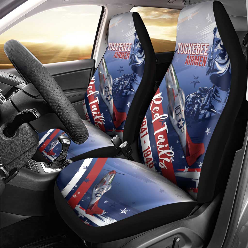 Tuskegee Airmen Red Tails Car Seat Cover Straighten Up and Fly Right - Blue White - Wonder Print Shop