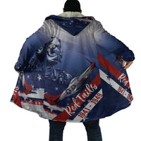 Tuskegee Airmen Red Tails Cloak Straighten Up and Fly Right - Blue White - Wonder Print Shop